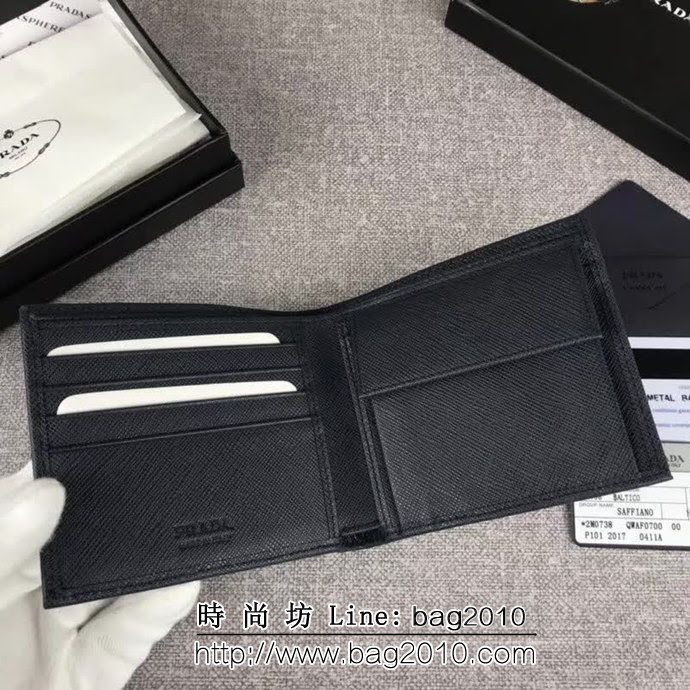 PRADA普拉達 官網同步 經典款 男士短款錢夾 2M0738 DD1555